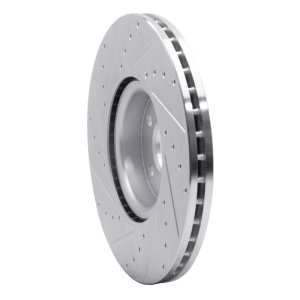 Volvo XC60 Brake Rotor (1) - Front Right - R1 Concepts - Drilled & Slotted - Silver - `16-`17